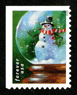 Snowman United States Postage Stamp | Snow Globes