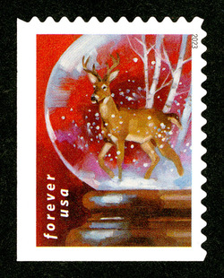 Reindeer United States Postage Stamp | Snow Globes
