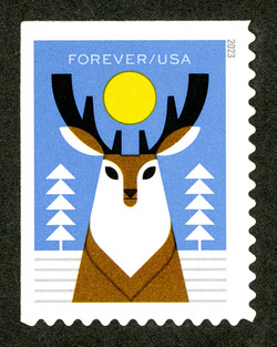 Deer United States Postage Stamp | Winter Woodland Animals