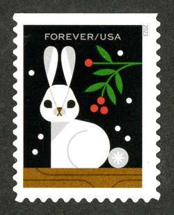 Rabbit United States Postage Stamp | Winter Woodland Animals