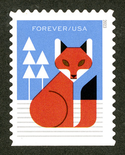 Red Fox United States Postage Stamp | Winter Woodland Animals