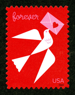 Bird With Letter United States Postage Stamp | Love