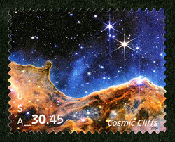 Cosmic Cliffs - Express Mail United States Postage Stamp