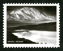 Denali and Wonder Lake - Denali National Park - 1947 United States Postage Stamp | Ansel Adams