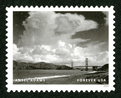 The Golden Gate Bridge From Baker Beach - 1953 United States Postage Stamp | Ansel Adams