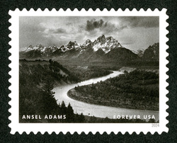 Tetons and Snake River - Grand Teton National Park - 1942 United States Postage Stamp | Ansel Adams