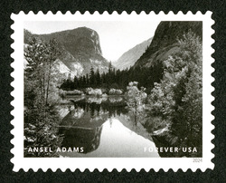 Mirror Lake - Yosemite National Park - 1935 United States Postage Stamp | Ansel Adams