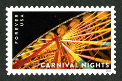 Gondola Wheel From Below United States Postage Stamp | Carnival Nights