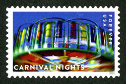 Round-Up Ride United States Postage Stamp | Carnival Nights