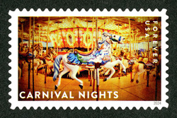 Carousel - Horse United States Postage Stamp | Carnival Nights