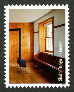 Meeting Room - Hancock Shaker Village United States Postage Stamp | Shaker Design