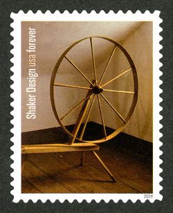 Spinning Wheel - Fruitlands Museum United States Postage Stamp | Shaker Design