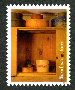 Cupboard With Oval Boxes - Fruitlands Museum United States Postage Stamp | Shaker Design