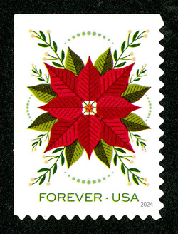 Poinsettia United States Postage Stamp | Holiday Joy - 2024