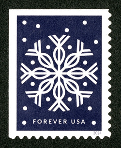 Snowflake - Blue Background United States Postage Stamp | Winter Whimsy