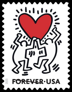 Dancing Caricatures - Heart United States Postage Stamp | Love