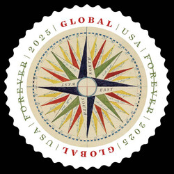 Compass Rose - Global United States Postage Stamp