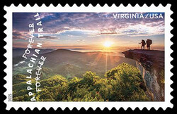 Hikers - McAfee Knob - Virginia USA United States Postage Stamp | The Appalachian Trail