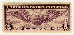Winged Globe - Violet - Perf 11 United States Postage Stamp
