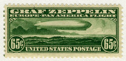 Graf Zeppelin - Europe Pan America Flight - Green United States Postage Stamp