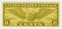 Winged Globe - Olive Bistre United States Postage Stamp