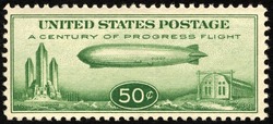 Graf Zeppelin - A Century of Progress Flight United States Postage Stamp