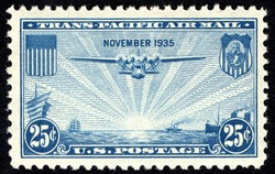 Trans-Pacific Air Mail - China Clipper - November 1935 - Blue United States Postage Stamp