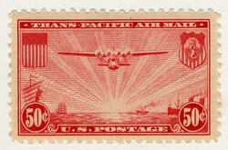 Trans-Pacific Air Mail - China Clipper - Red United States Postage Stamp