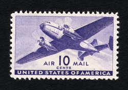 Transport Plane - Purple United States Postage Stamp