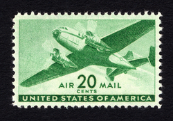 Transport Plane - Bright Green United States Postage Stamp