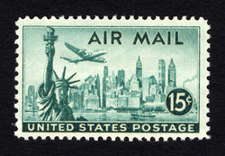 New York - Statue of Liberty - Lockheed Constellation United States Postage Stamp