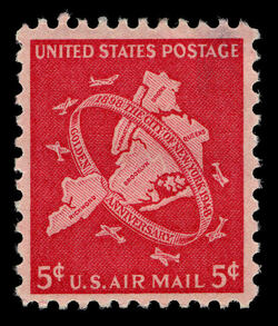 Map of Five Boroughs - The City of New York - Golden Anniversary United States Postage Stamp