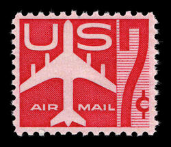 Silhouette of Jet Airliner - Red United States Postage Stamp