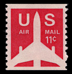 Silhouette of Jet Airliner - Horizontal Imperforate United States Postage Stamp