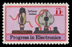 Progress in Electronics - DeForest Audions United States Postage Stamp
