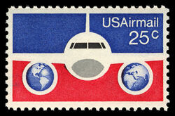 Plane - Globes United States Postage Stamp