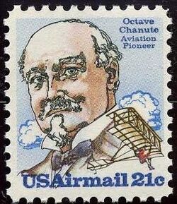 Octave Chanute - One Plane United States Postage Stamp | Aviation Pioneers