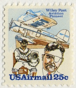 Wiley Post - Small Head United States Postage Stamp | Aviation Pioneers