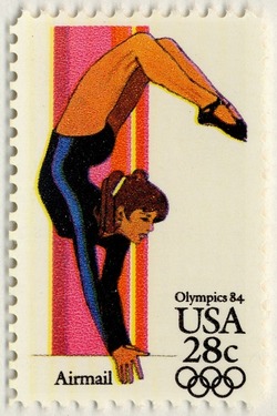 Women's Gymnastics United States Postage Stamp | Summer Olympics 84 - Airmail
