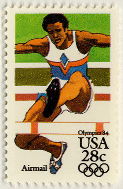 Hurdles United States Postage Stamp | Summer Olympics 84 - Airmail