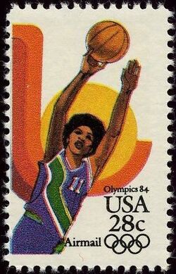 Basketball United States Postage Stamp | Summer Olympics 84 - Airmail