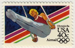 Men's Gymnastics United States Postage Stamp | Summer Olympics 84 - Airmail