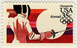 Fencing United States Postage Stamp | Summer Olympics 84 - Airmail