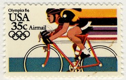 Cycling United States Postage Stamp | Summer Olympics 84 - Airmail