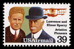 Lawrence and Elmer Sperry - Aviation Pioneers United States Postage Stamp