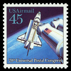 Space Shuttle United States Postage Stamp | Future Mail Delivery - 20th Universal Postal Congress