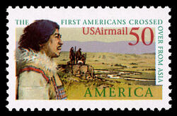 Bering Land Bridge - The First Americans Crossed Over From Asia United States Postage Stamp