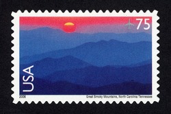 Great Smoky Mountains National Park - North Carolina - Tennessee United States Postage Stamp