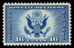 Great Seal of United States - Air Mail Special Delivery - Blue United States Postage Stamp