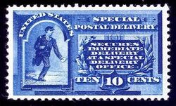 Messenger Running - Blue - Special Postal Delivery - Long Text United States Postage Stamp